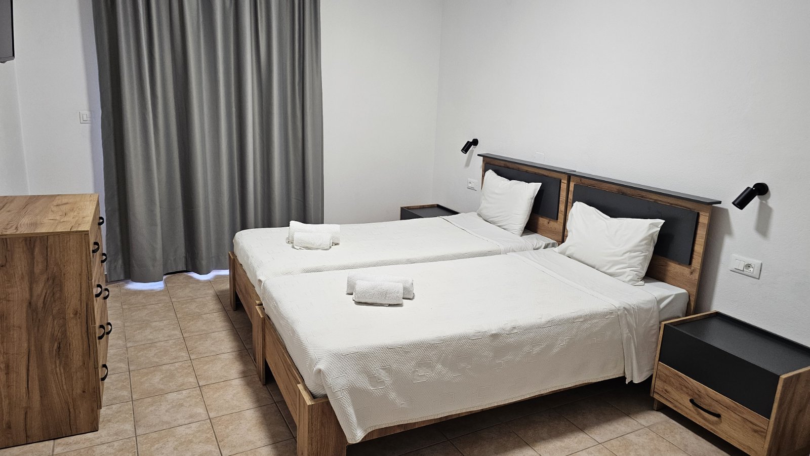 Interior of a side view studio in Elounda